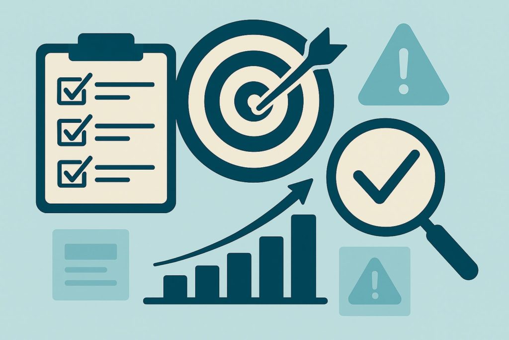 伴走型社労士が行う定期的な振り返りのイメージ。できたこと・課題を確認し次の行動につなげる改善サイクルを表現